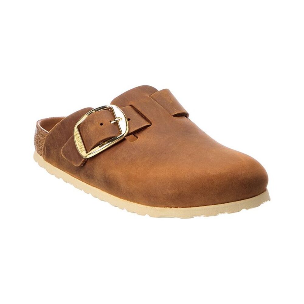 Birkenstock Boston Big Buckle Narrow Oiled Leather Clog, Brown
